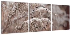 Tablou cu plante (cu ceas) (90x30 cm)