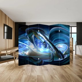 Paravan - Fractalii în albastru (210x170 cm)