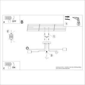 Lustră aplicată Sollux SL.1665 TIMBO 4xE27/15W/230V alb/bej/fag