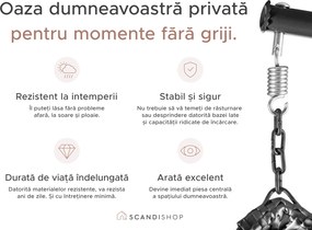Scaun suspendat gri KOKON cu suport, perna bej cu model