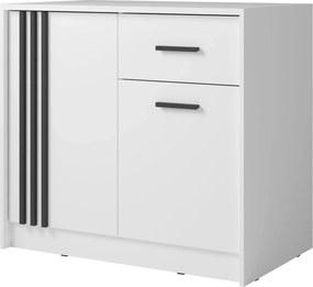 Comoda CANADA CY24, alb/negru, PAL laminat, 102x42x94 cm