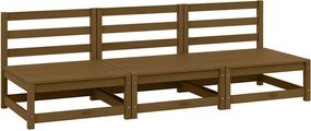 vidaXL Canapele de mijloc de grădină 3 buc. maro miere lemn masiv pin