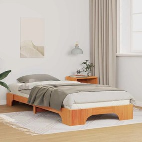 vidaXL Cadru de pat de podea cu depozitare Maro 80 x 220 cm lemn