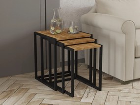 Set 3buc. măsuțe cafea Kibusa (negru + oud) . 1094330