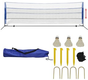 vidaXL Set fileu de badminton, cu fluturași, 500x155 cm