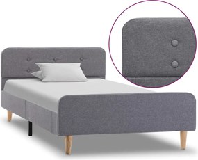 vidaXL Cadru de pat, gri deschis, 90 x 200 cm, material textil