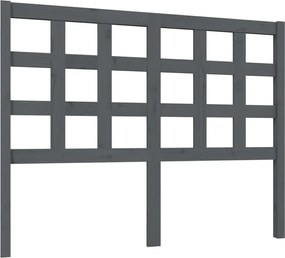 vidaXL Tăblie de pat, gri, 125,5x4x100 cm, lemn masiv de pin