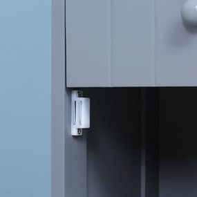 HOMCOM Dulap Înalt de Baie Îngust cu 1 Sertar și 3 Rafturi Deschise Stil Modern 34x24x170 cm Gri | Aosom Romania