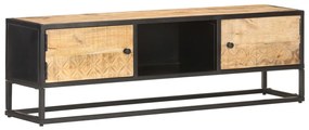 vidaXL Comodă TV cu ușă sculpată, 130 x 30 x 40 cm, lemn mango brut