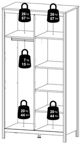 Șifonier negru 102x199 cm Madrid – Tvilum