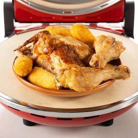 Cuptor electric pentru pizza Ariete "Pizza in 4 minute" 0909/10, 1200W, 32 cm, Pana la 400°C, 5 trepte, Placa de piatra, Acoperire antiaderenta, Rosu