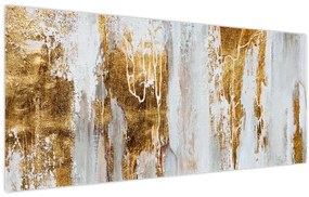 Tablou - Abstract auriu (120x50 cm)