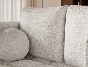 Canapea Kastol , alb bouclé extensibil, 137x71x74 cm – Royal 01