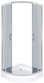 Cabină de duș curbată Intro 90x90 cu cădiță de duș