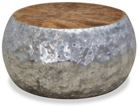 vidaXL Măsuță de cafea din aluminiu și tec, 60 x 60 x 30 cm