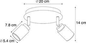 Spot încastrat modern bej cu 2 lumini IP44 - Ducha