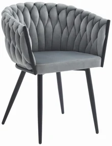 Scaun Dining Tip Fololiu Mira Catifea Gri Deschis