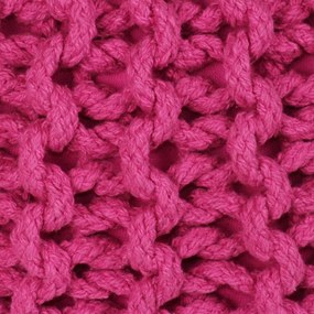 245075 vidaXL Puf tricotat manual, bumbac, 50 x 35 cm, roz