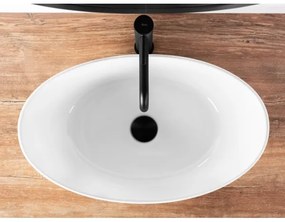 REA-U6801 - Lavoar KATE pe blat, 33,5 x 55,5 cm, ceramică, alb lucios