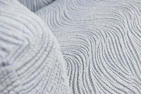 Set huse elastice pentru canapea 3 Locuri si 2 fotolii, cu volanas, model Jacquard Gri in dungi
