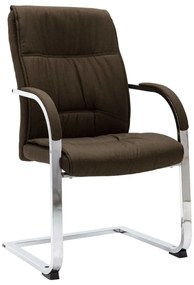 vidaXL Scaun de birou consolă, maro, material textil