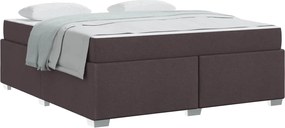 vidaXL Cadru de pat cu saltea Maro închis 180 x 200 cm țesătură
