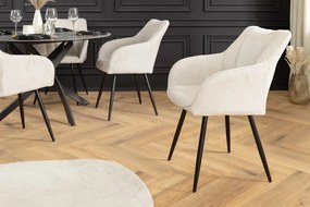 Set de 2 scaune pivotante, Metal Negru, Chenille Sampanie, AVIGNON A-46470 VC