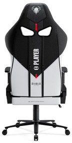 Scaun Gaming Diablo X-Player 2.0 Din Material Normal Size: Alb-Negru