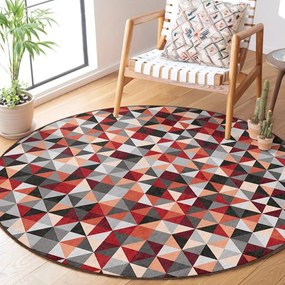 Covor roșu/gri lavabil rotund ø 100 cm Ignite – Mila Home
