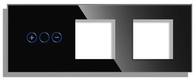 Panou Intrerupator Variator cu Touch si 2 Prize Simple Din Sticla LUXION