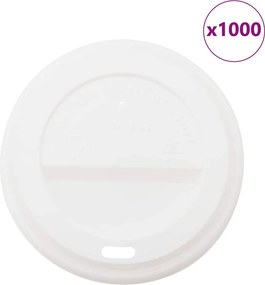 vidaXL Capace pentru cești cafea hârtie 12 oz și 16 oz 1000 buc. alb