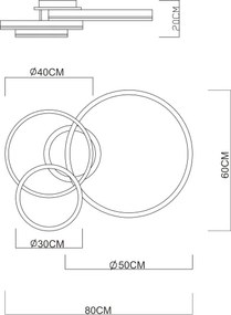 Globo 67260-72 - Plafonieră LED dimabilă RUBIO 72W/230V 2700-6000K 60x80 cm+telecomandă