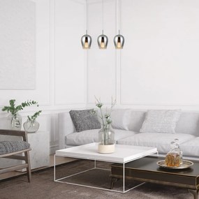 Lustra / Pendul design modern Petunia crom/fumuriu