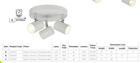 Plafoniera LED cu 3 spoturi directionabile Rollo alba 3173WH SRT