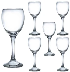 Set 6 pahare din sticla cu picior 180 ml
