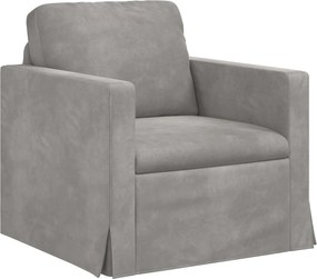 vidaXL Canapea Gri deschis 78 x 78 x 80 cm Catifea