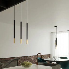 Lustră pe cablu MOSAIC 1xG9/12W/230V neagră/aurie