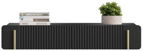 Masă de toaletă Malmi 100 cm suspendată - negru mat / auriu