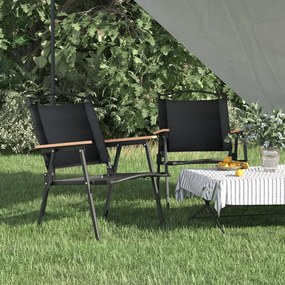 319485 vidaXL Scaune de camping, 2 buc., negru, 54x55x78 cm, țesătură Oxford