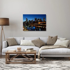 Tablou pe sticlă cu noaptea în Melbourne (70x50 cm)