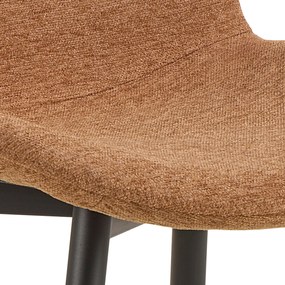 MAZZONI EXPORT FIORA Teracotă (material Apia 272)/cadru negru – SCAUN MODERN TAPITAT DIN CHENILLE PENTRU LIVING/BUCĂTĂRIE