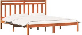 vidaXL Cadru de pat cu headboard Maroniu cerat 205,5 x 185,5 x 100 cm