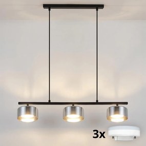 Brilagi - lustra LED RGB reglabilă AURA LUX 3xGX53/14W/230V Wi-Fi Tuya negru/fumuriu