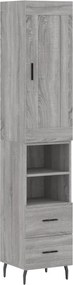 vidaXL Dulap înalt, gri sonoma, 34,5x34x180 cm, lemn prelucrat