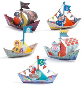 Set origami din hârtie impermeabilă cu accesorii Djeco Boats
