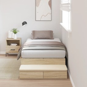 vidaXL Cadru de pat cu depozitare Sonoma Oak 90x190 cm