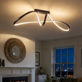 Brilagi-LED Lustră aplicată dimmabilă TWISTER LED/60W/230V 3000-6000K neagră + telecomandă