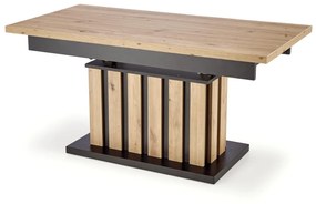 Masa de cafea Baretti extensibila stejar artizan/negru L130-170 cm