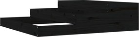 vidaXL Jardinieră, negru, 107x107x27 cm, lemn masiv de pin