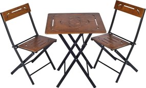 Set gradina 379VLV1503, nuc/negru, cu masuta si 2 scaune
